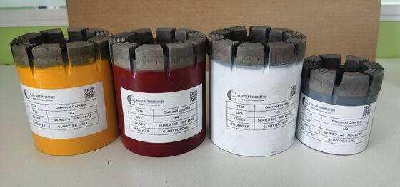 Πλήρης προδιαγραφή BQ/NQ/HQ/PQ Wireline Coring Diamond Core Bits με μακρά διάρκεια ζωής για την εξερεύνηση ορυχείων