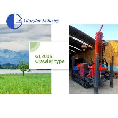 Πλήρως υδραυλική γεωτρητική μηχανή/γεωτρυπανικό μηχάνημα βάθους 200μ με ερπυστριοφόρο σασί